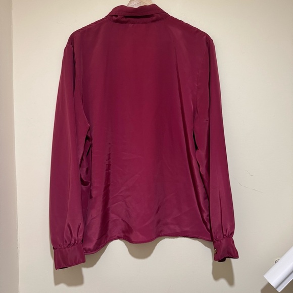 Women’s Vintage H.E.R 80’s Button Down Long Sleeve Collared Blouse Size Large - Picture 13 of 16